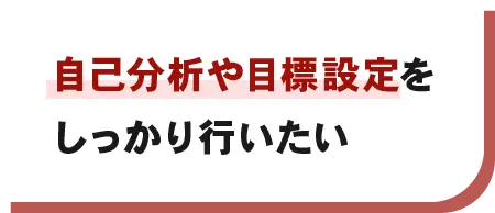 自己分析や目標設定をしっかり行いたい